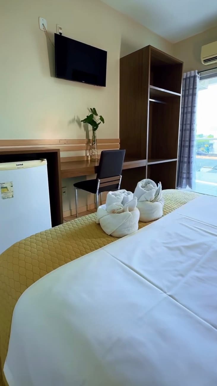 Acomodação do Palace Hotel com acabamento impecável